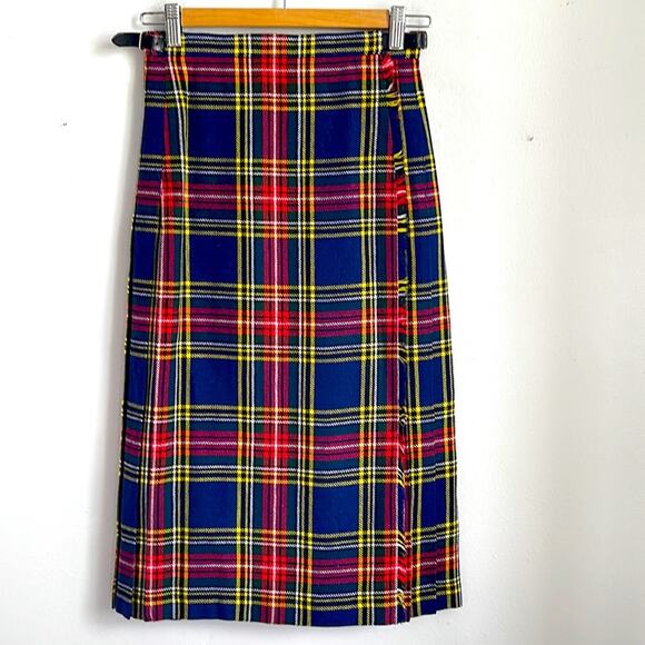 Jedburgh Kiltmakers wool blend plaid tartan wrap around traditional skirt sz 8 - Picture 1 of 6